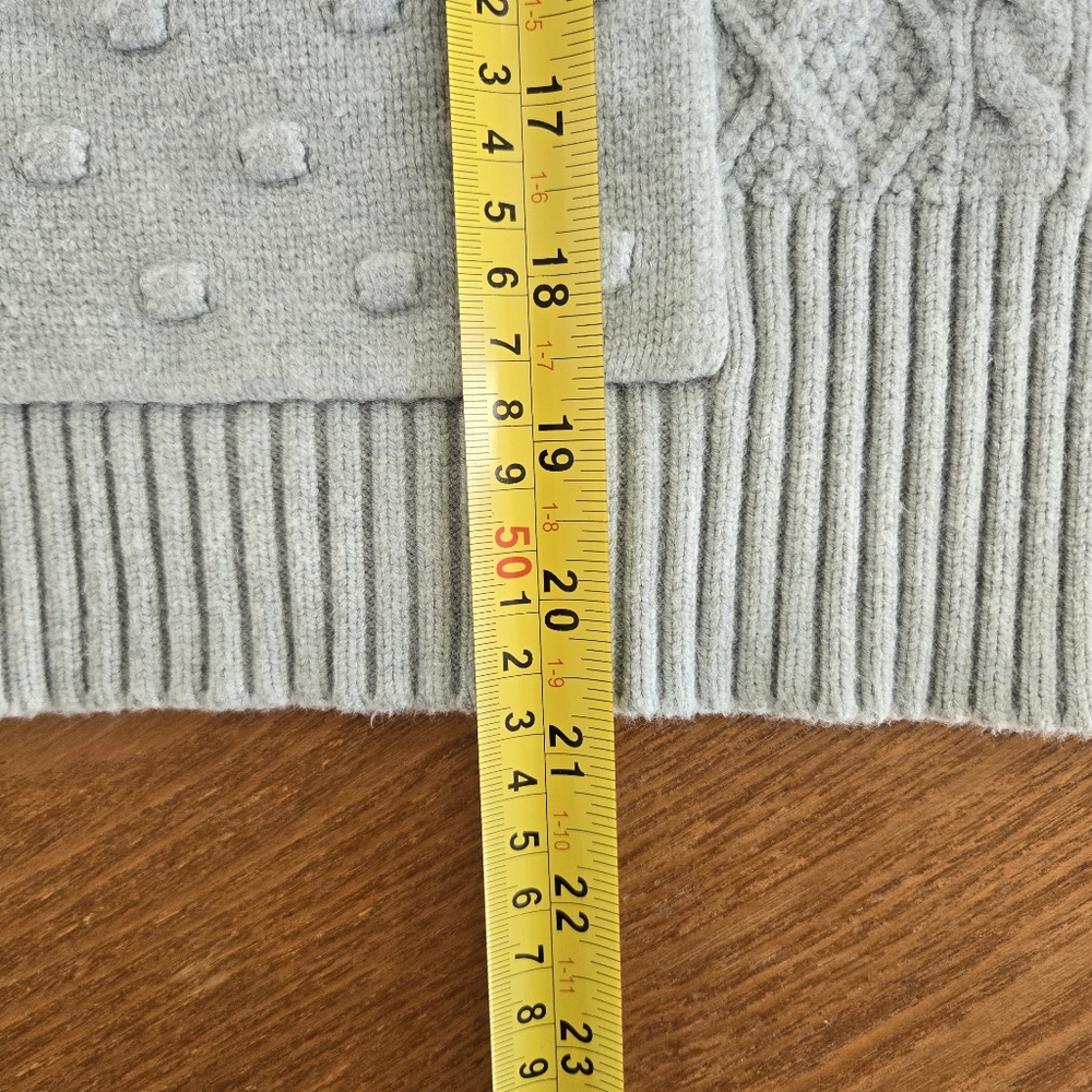 Lou & Grey LOFT Women's Sz L Oversized Cropped Cable Knit Chunky Sweater Hoodie - Picture 11 of 11